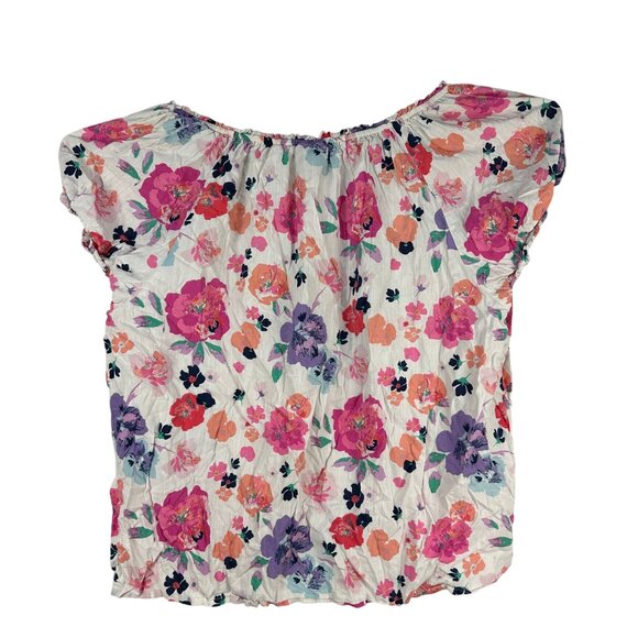 St Johns Bay Womens Floral Print Blouse Size 2X Short Sleeve Lightweight - Picture 2 of 4